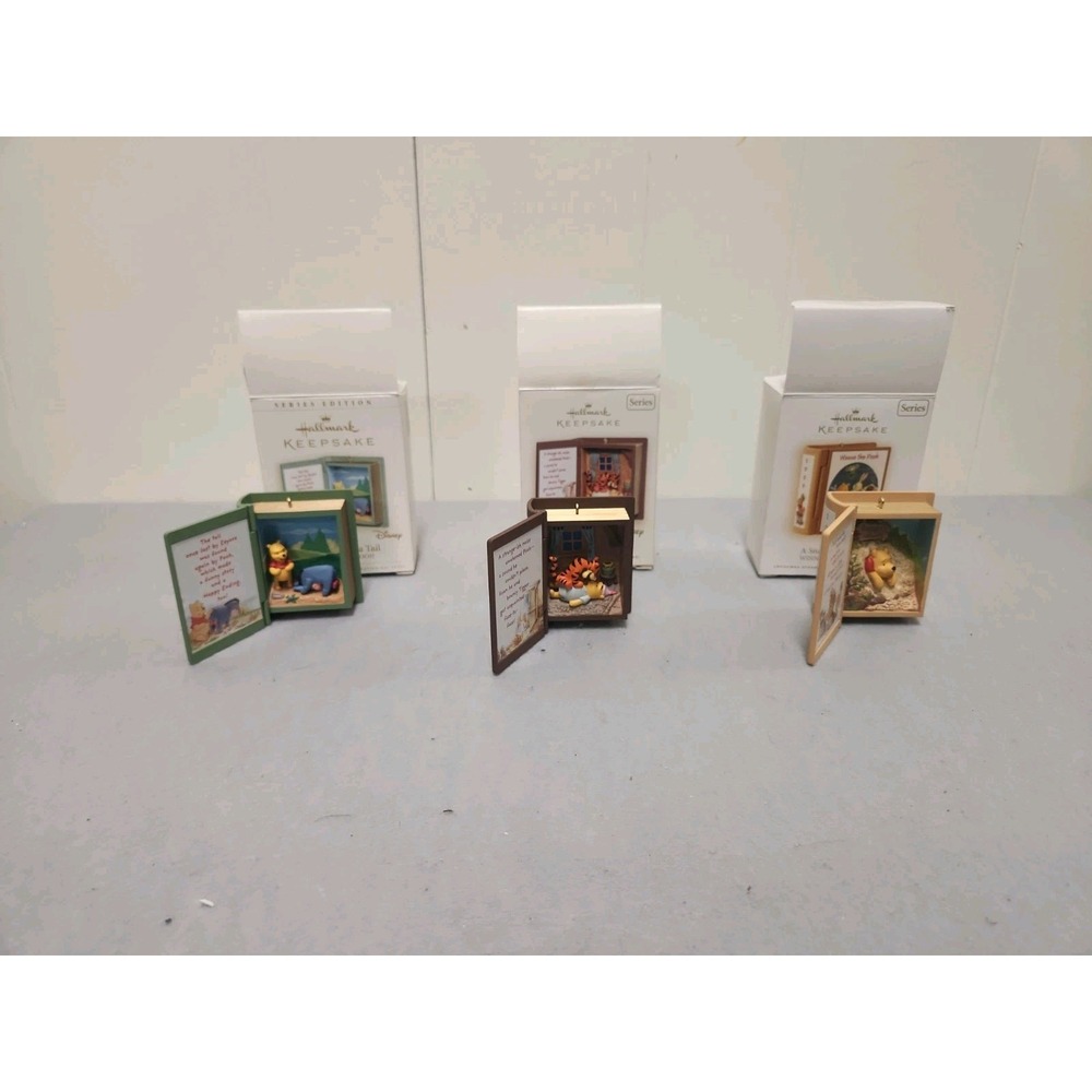 Lot Of 3 Hallmark Keepsake Pooh Bear Ornaments - Picture 1 of 10